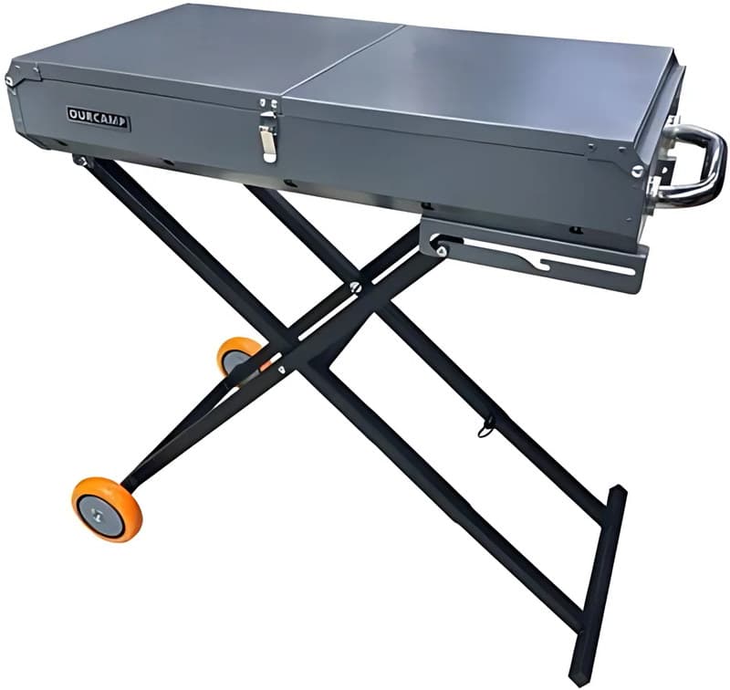 Folding BBQ Grill with Lid, Wheeled