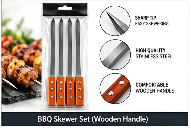 BBQ Skewer Set (Wooden Handle)