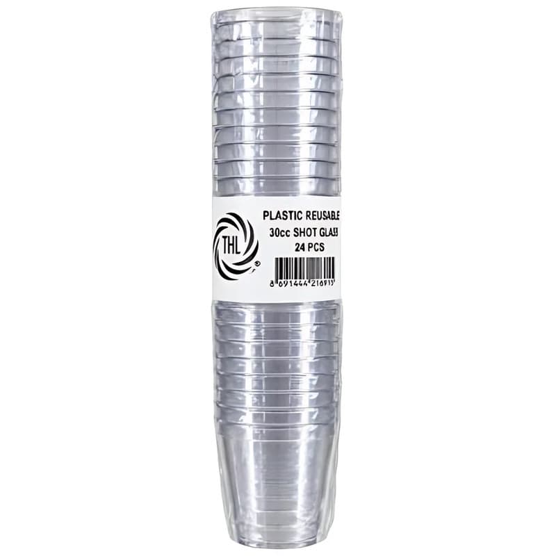 Plastic Shot Glasses 30cc, 24 Pack