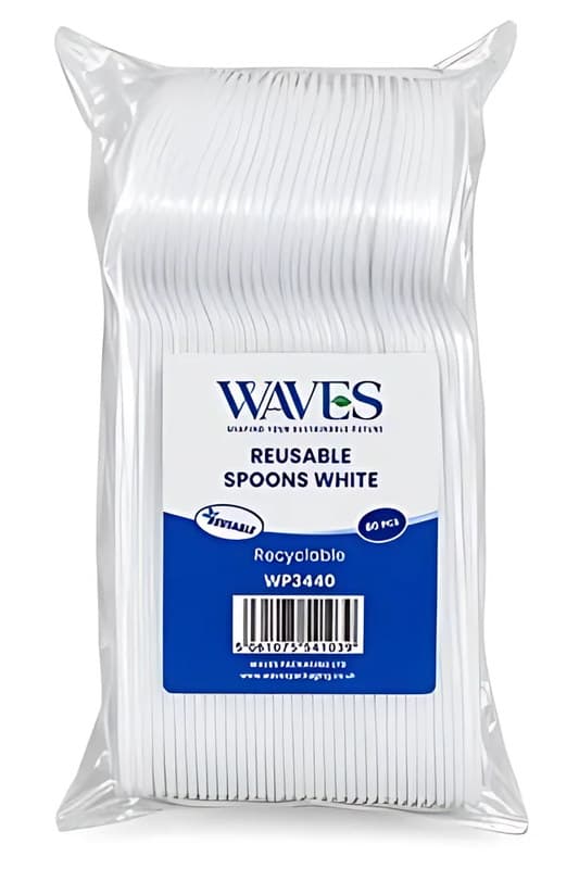 Reusable Plastic Spoons, White