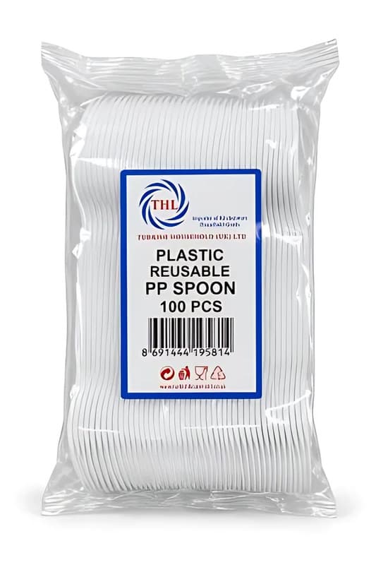 Plastic PP Spoons, 100 Pack