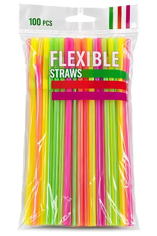 Flexible Straws, 100 Pack