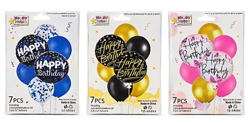 Happy Birthday Balloon Set, 7 Piece