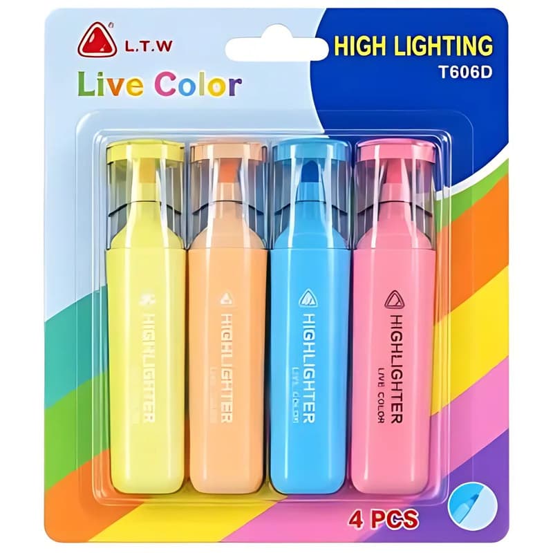 Pastel Highlighters, 4 Pack