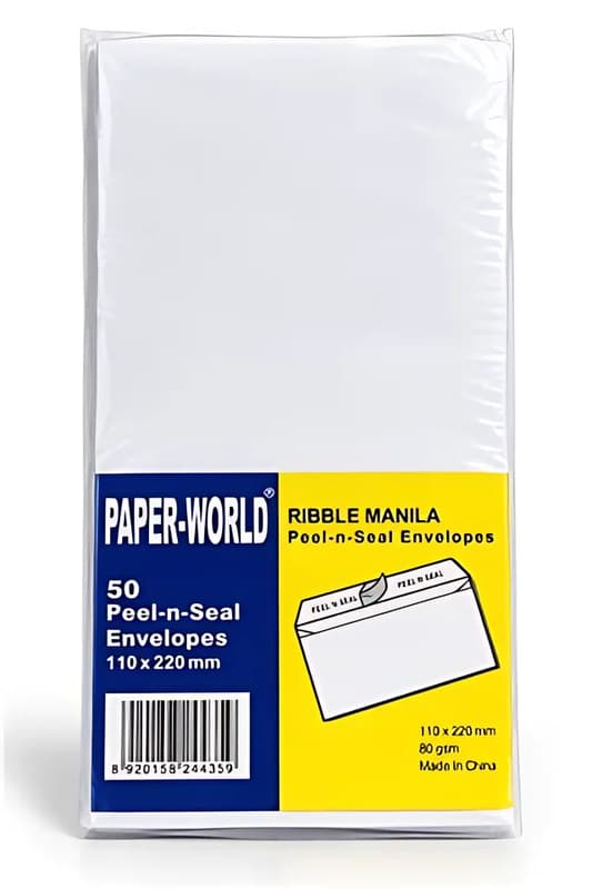 Paper-World Manila Peel & Seal Envelopes