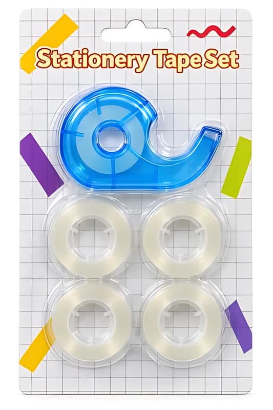 Stationery Tape Set, Dispenser + Rolls