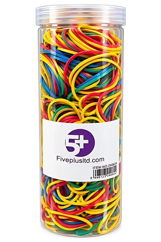 Five Plus Coloured Rubber Bands, Tub