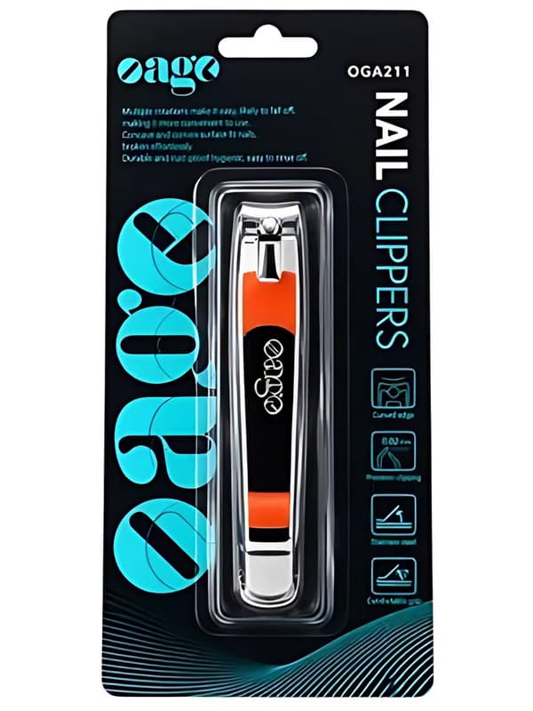 Nail Clippers on Card, Orange