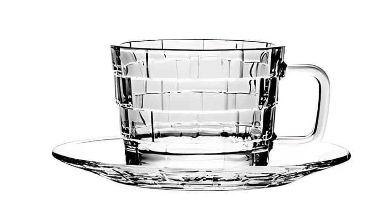Glass Cup & Saucer