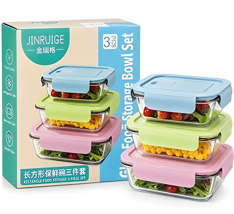 Jinruige Rectangular Glass Food Storage Set