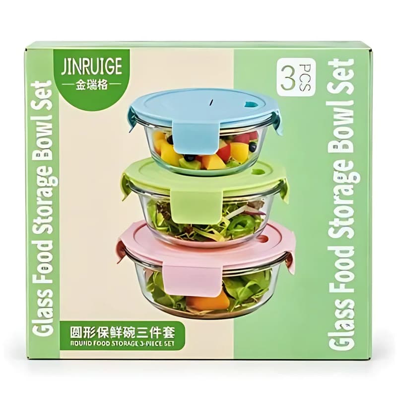 Jinruige Round Glass Food Storage Set