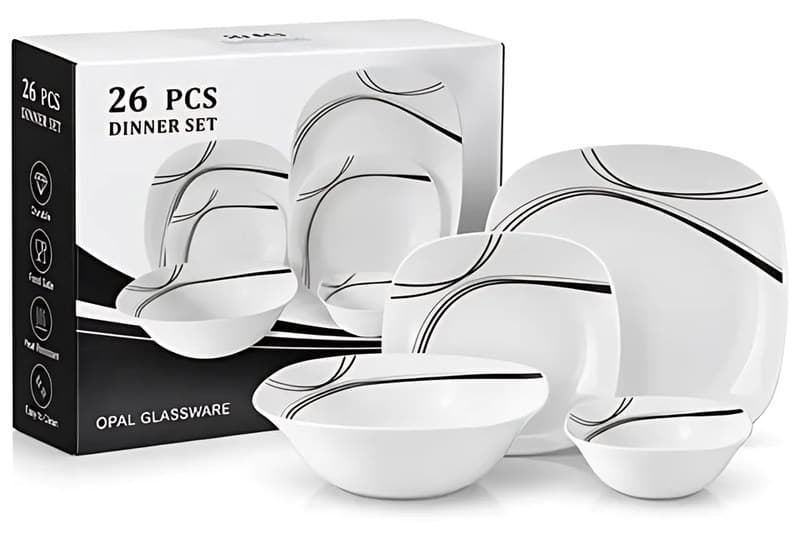 Opal Glassware Dinner Set, 26 Piece