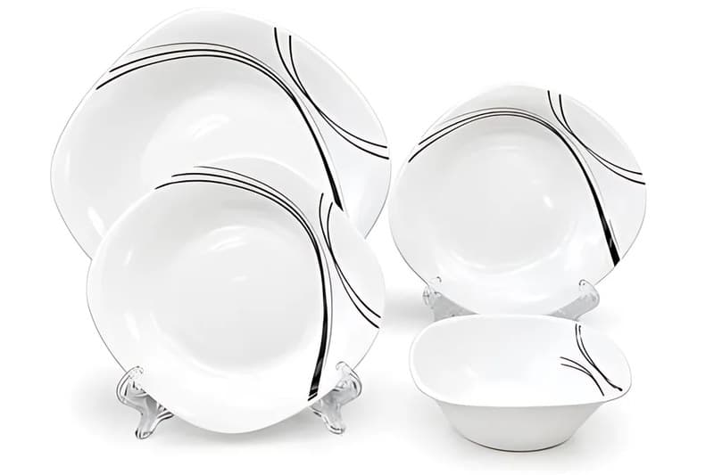 Square Glass Dinner Set