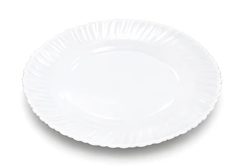 Round Glass Plates, White