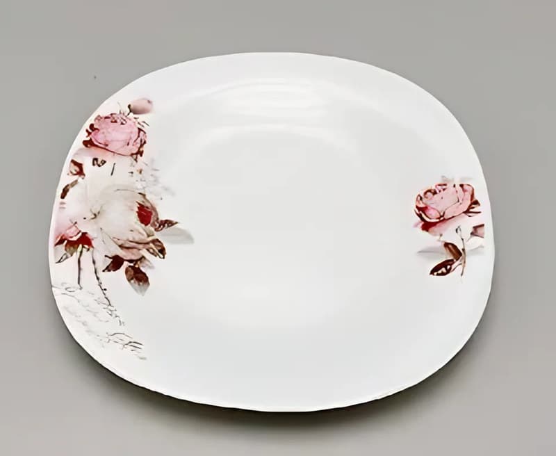 Square Glass Dinnerware, Floral