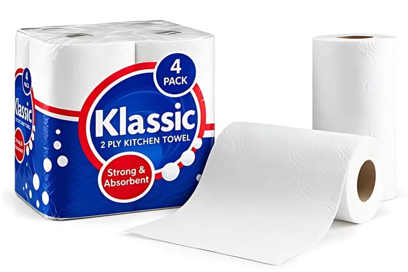 Klassic 2-Ply Kitchen Towel, 4 Pack