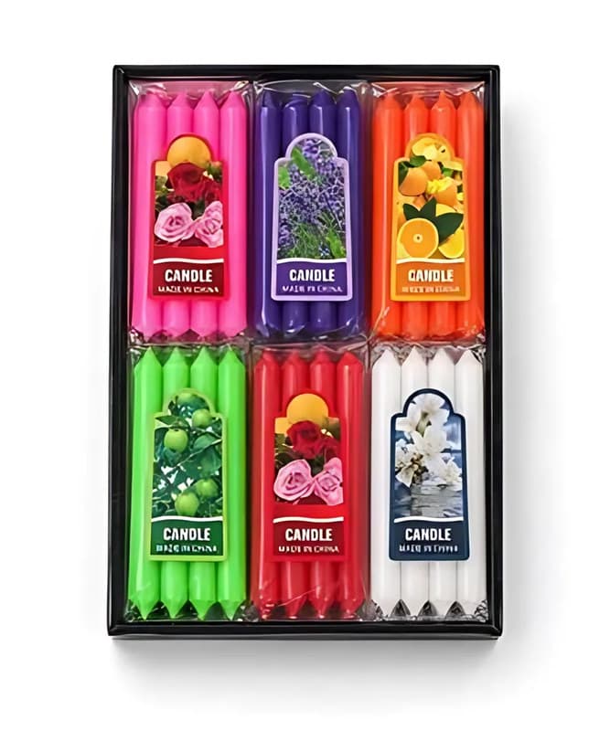 Scented Stick Candles, 6 Pack