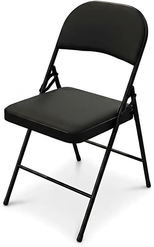 Folding Chair, Padded Black